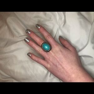 Silver and turquoise ring